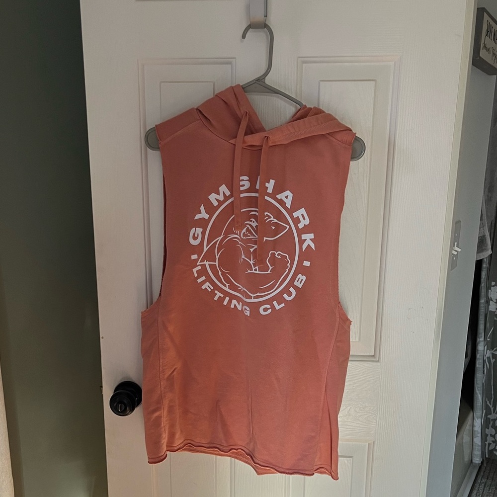 Gymshark Mens Lifting Club Sleeveless Hoodie Peach S